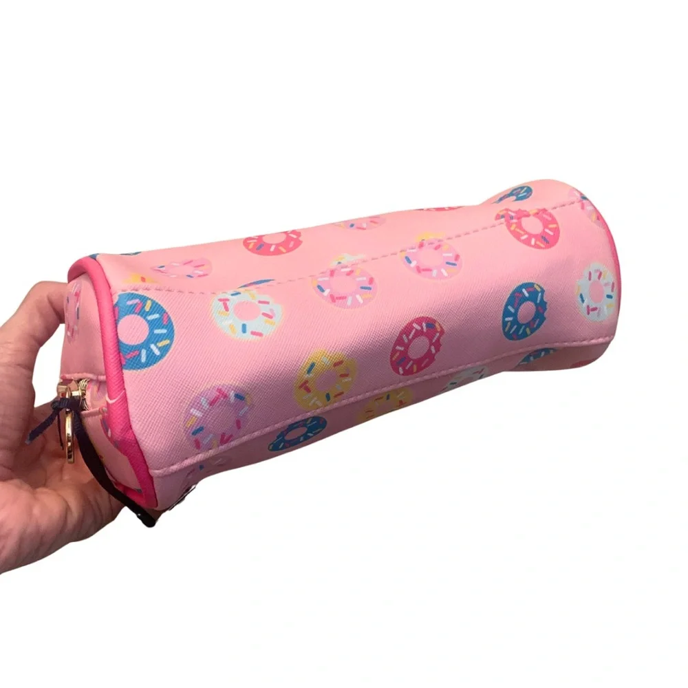2/$30 NWT Dabney Lee Pink Colorful Donut Makeup Travel Bag Case Dopamine Fun